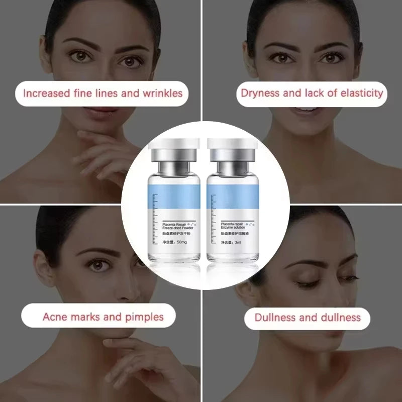 Facial Polypeptide Freeze-dried Powder Skin Booster 0.25mm Microneedle Serum Hydration Brightening Improve Elasticity Skin Care