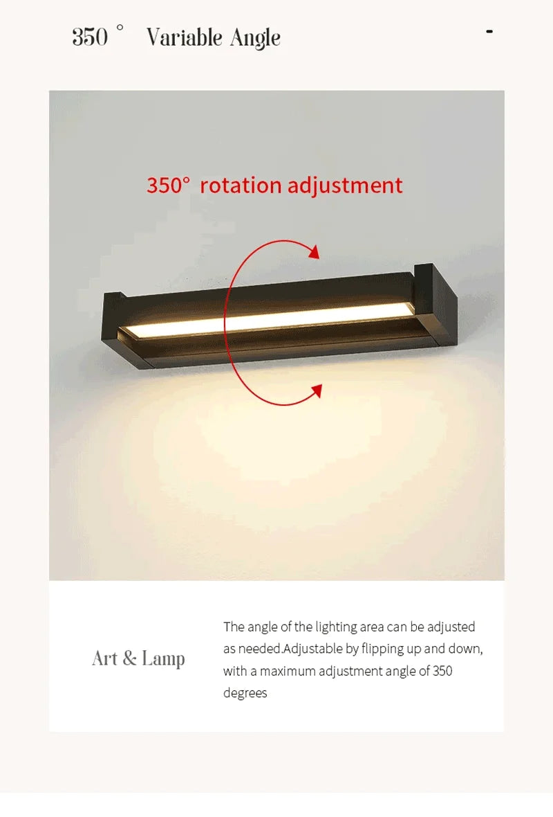 Outdoor Wall Lamps IP65 Waterproof LED Adjustable Angle Aluminum Wall Lights Garden Patio Doorway Home Minimalist Decor Lighting