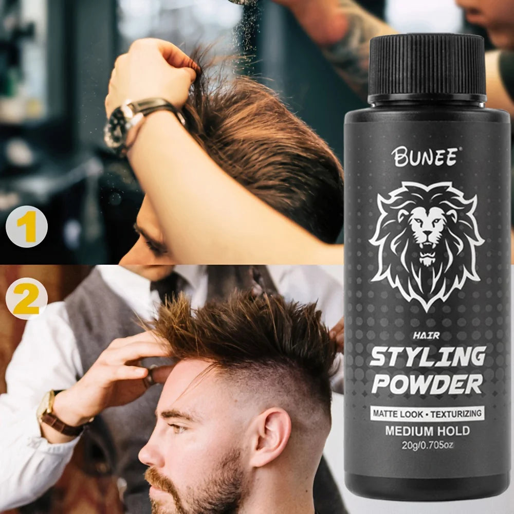 BUNEE 20g Volumizing Powder - Instantly Lifts Roots, Oil Control & Volume in 5 Sec | Men’s Styling Powder