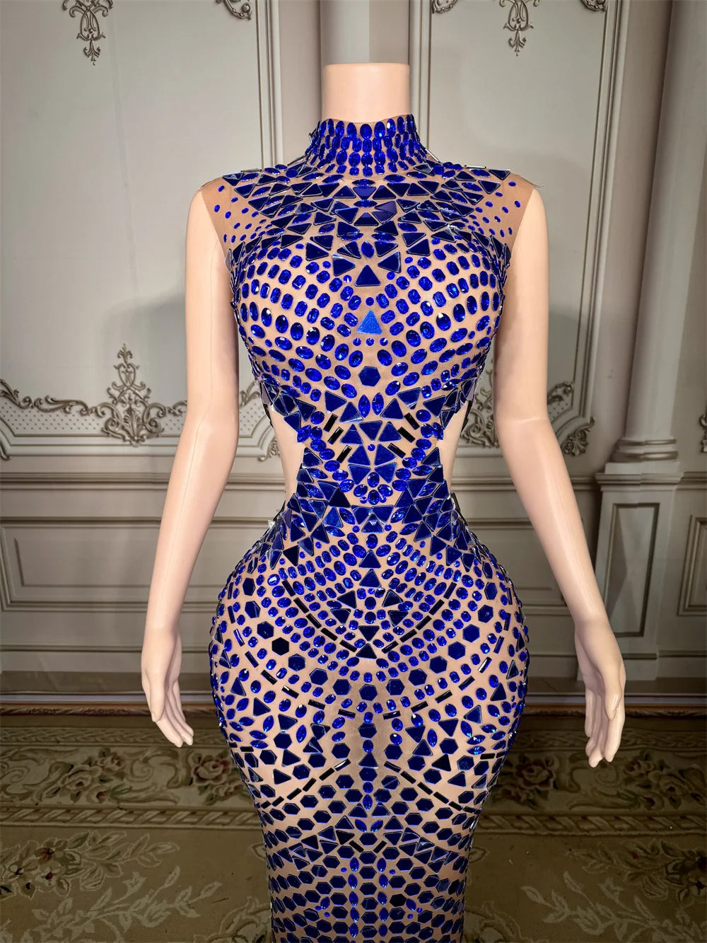 2025 Luxury Women Elegant Dress Rhinestone Sequin Long Dresses Celebrate Birthday Party Prom Outfit Concert Carnival Dresses