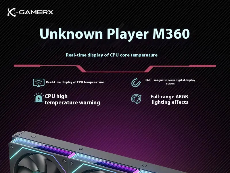 X-GAMERX M240 M360 Liquid Cooling ARGB Dynamic Light Synchronization Thermal Display Integrated Water Cooling Radiator