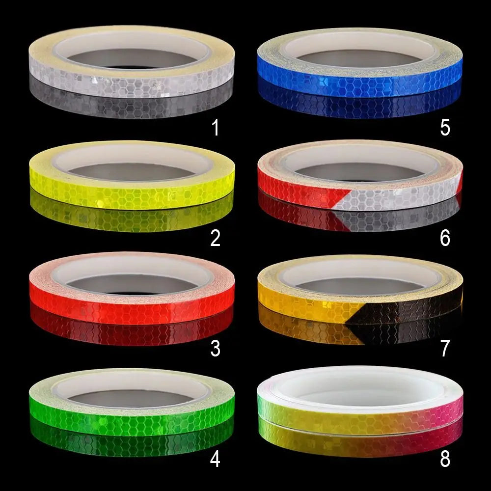 Safety Reflective Stickers Motorcycle Reflective Film Tape For Cycling Warning Strip Bicycle Wheel Decor Bike Reflective Tape