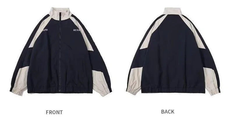 Hip Hop Varsity Jacket Men High Street Patchwork Color Black Windbreaker Coats Women Spring Autumn Thin Fashion College Jackets