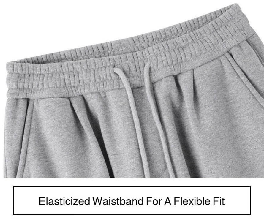 Women's Drawstring Wide Leg Sweatpants Elastic Loose Straight Leg Casual Jogger Trousers with Pockets for Daily Streetwear Pants