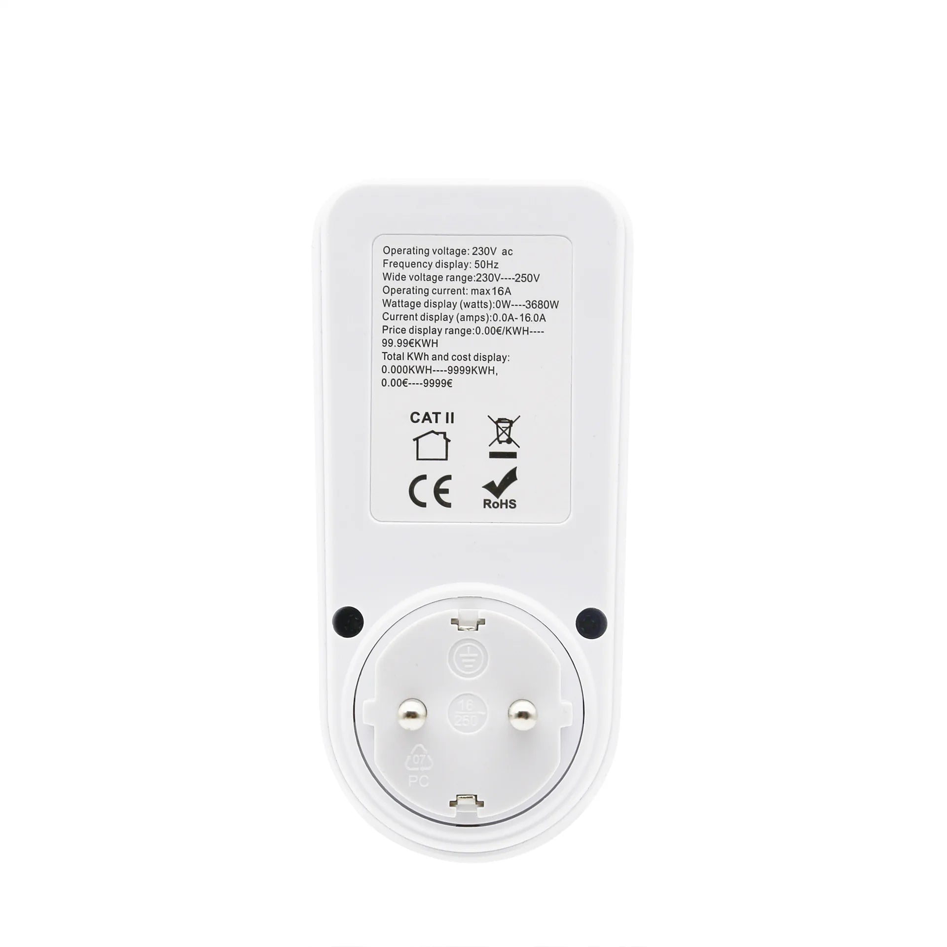 LCD Digital Display Electrical Energy Monitor Socket Backlight Watt Meter Socket EU Plug Real-time Wattage Voltage AMP Meter