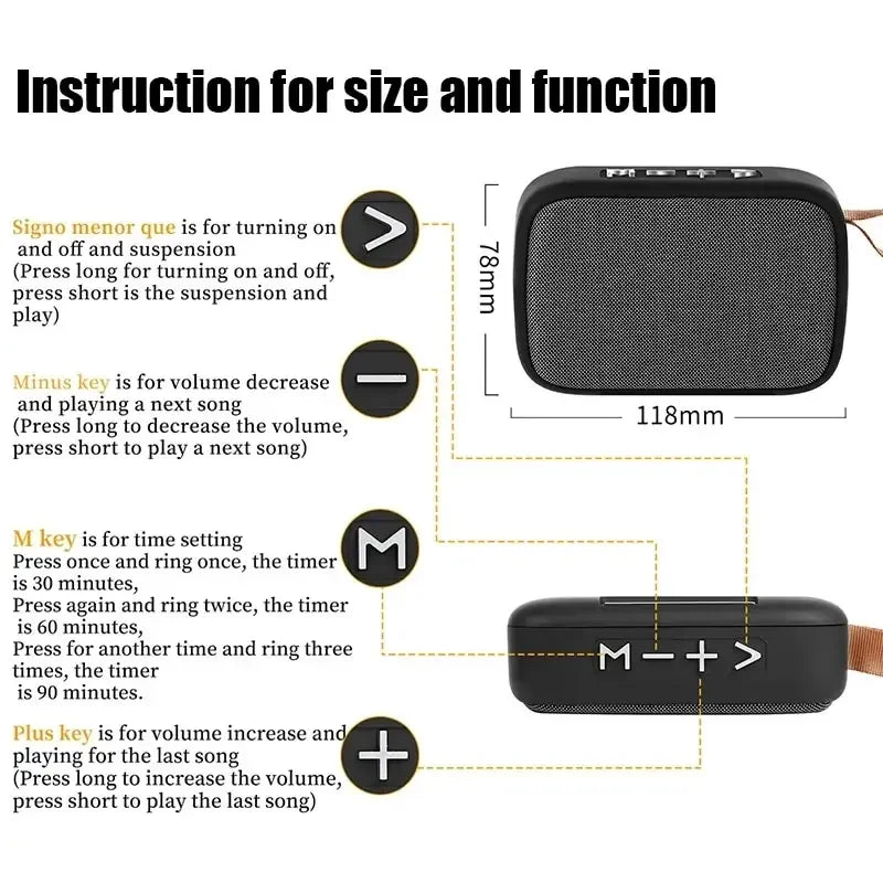 Mini Oxford cloth speaker Bluetooth 5.0 portable music player speaker M12 outdoor stereo