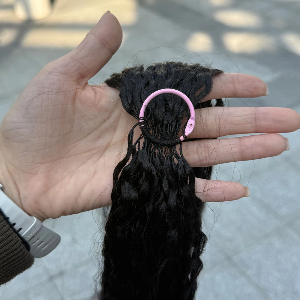 Water Wave Crochet Human Hair Extensions No Shedding Invisible Crochet Feather Braiding Natural Color Body Wave Hair Extension