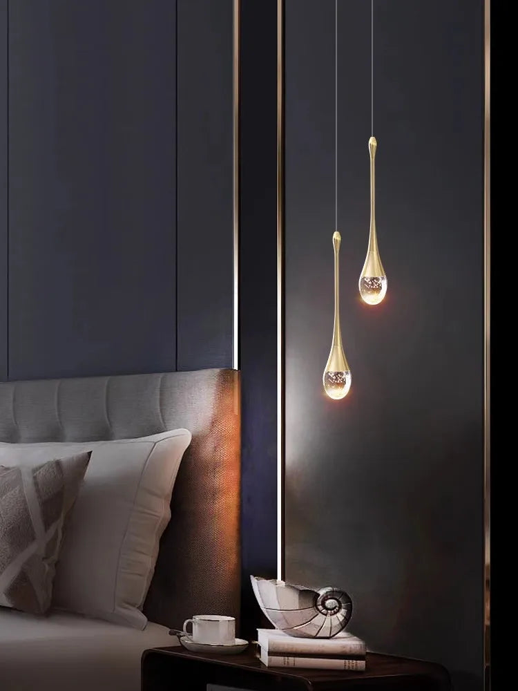 LED Pendant Lights Indoor Lighting Hanging Lamp Water Drop Bubble Crystall Bedroom Dining Room Decoration Pendente iluminação