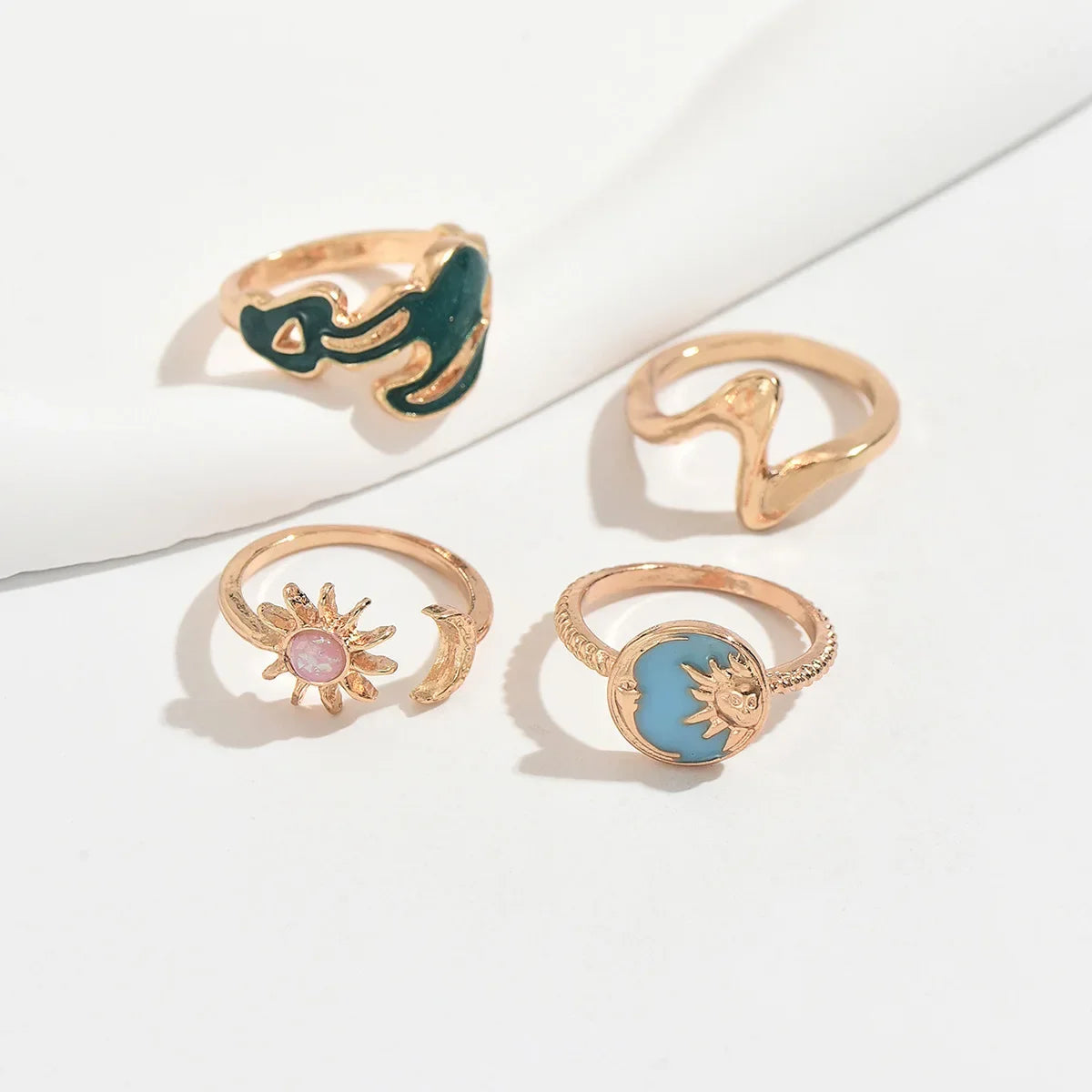 3pcs Set New Fashion 925 Sterling Silver Cute Guppy Ring Stacking Finger Ring, Animals Adjustable Open Rings Birthday Gift