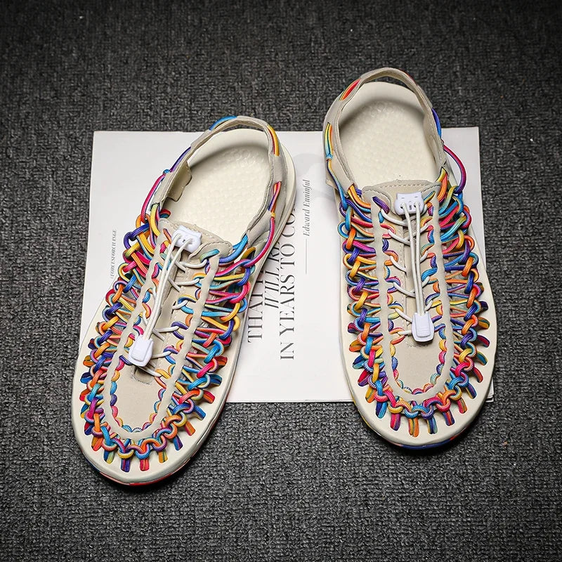 Summer Comfortable Women Sandals New Slippers Fashion Beach Sandals Breathable Flat Casual Sandals Non-slip Couples Sandals