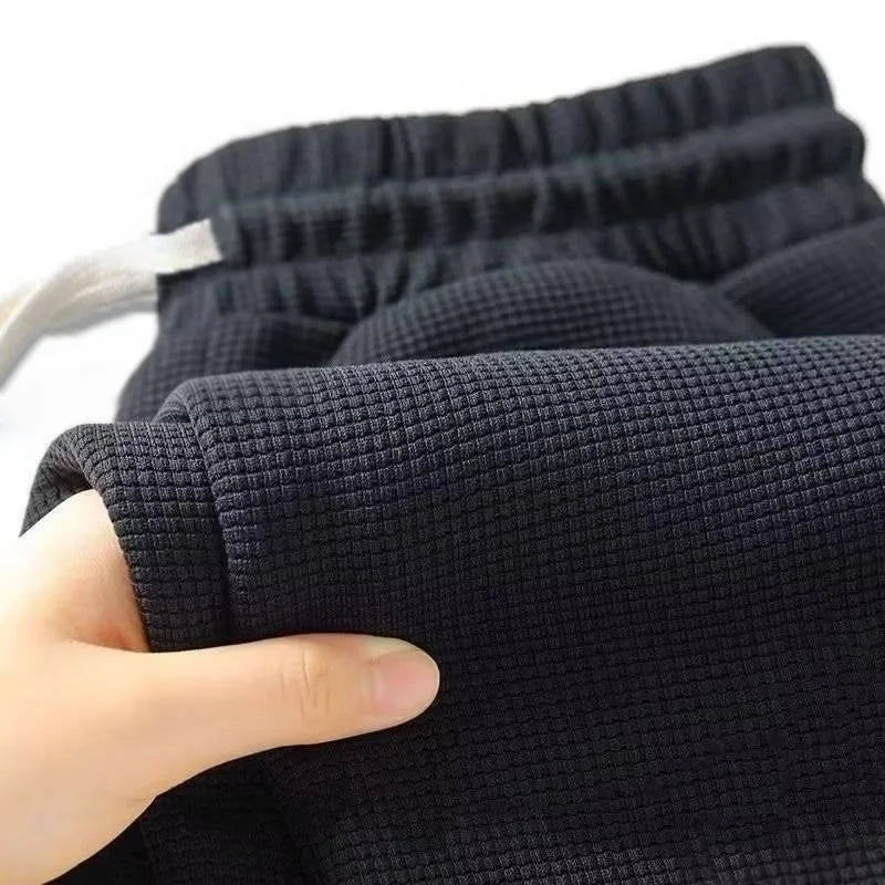 Men's Sweatpants 2026 New Men's Waffle Knit Sweatpants Loose Fit Joggers Casual Trousers Straight Leg Wide Leg Lounge Pants
