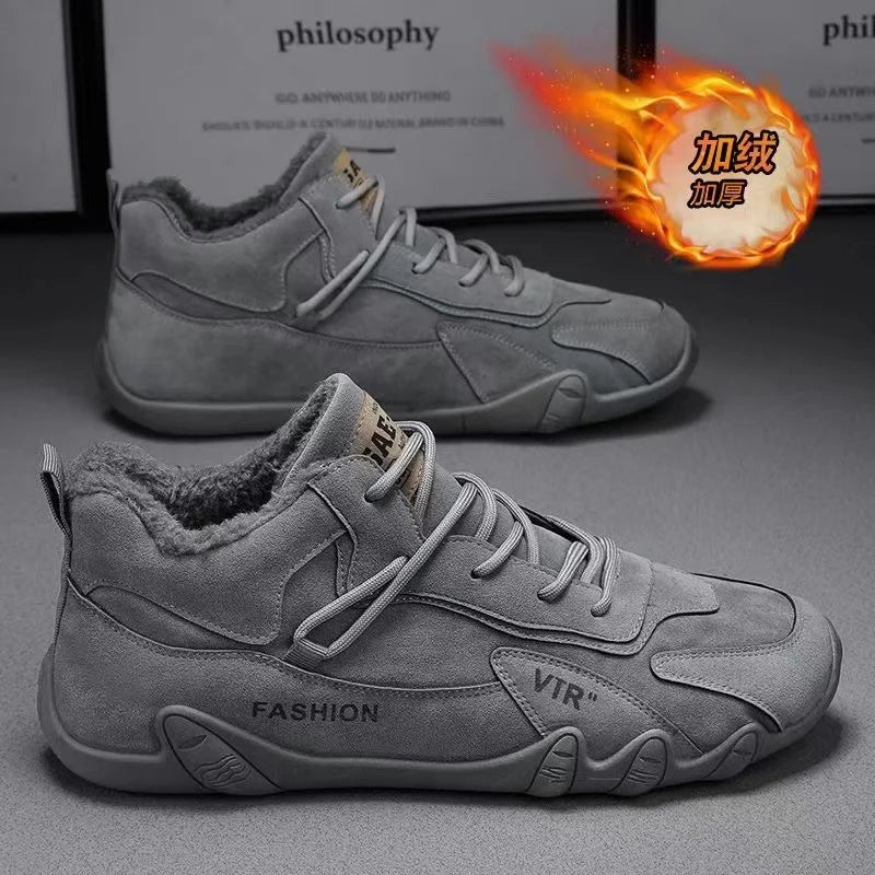 2022 New In Casual Shoes Men Sneakers  Male High Top Sneakers Winter Warm Designer Fashion Loafers Lace Up Shoes Men Ankle Boots
