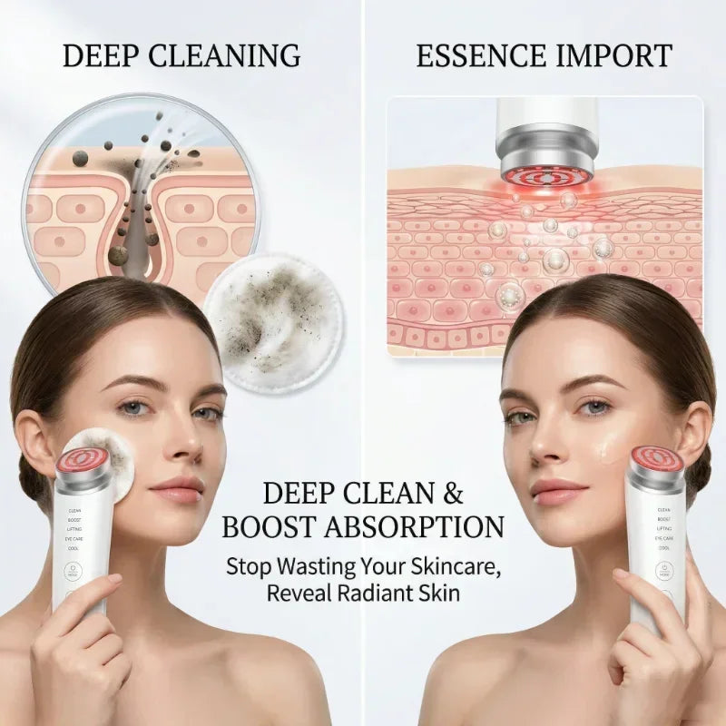 Home Use Collagen Tightening Beauty Device EMS Red Light 5 Modes Anti-Aging Eye Care Portable Sensitive Skin Friendly