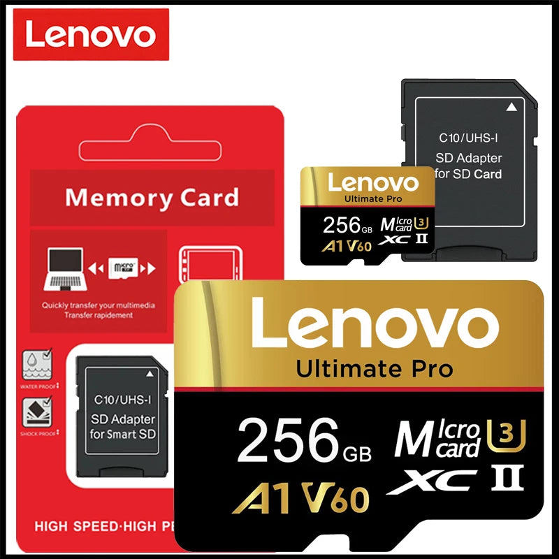 Lenovo Original Class 10 UHS-II Micro SD Card 1TB High Speed A1 V60 Stable Performance TF Flash Cards for Phone Camera Drone