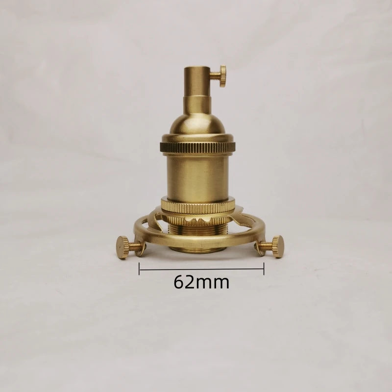 E14 Spiral Brass Light Sockets E12 Retro Ceiling Lamp Base Ceramic All Copper Accessories Lampshade Fixed Threaded Lamp Holder