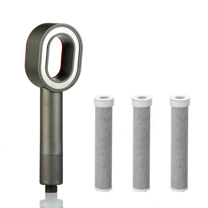 High Pressure Handheld Shower Head ACF Filter Water Saving Removes Chlorine Purifies Hard Water Beauty Rain Universal Fit