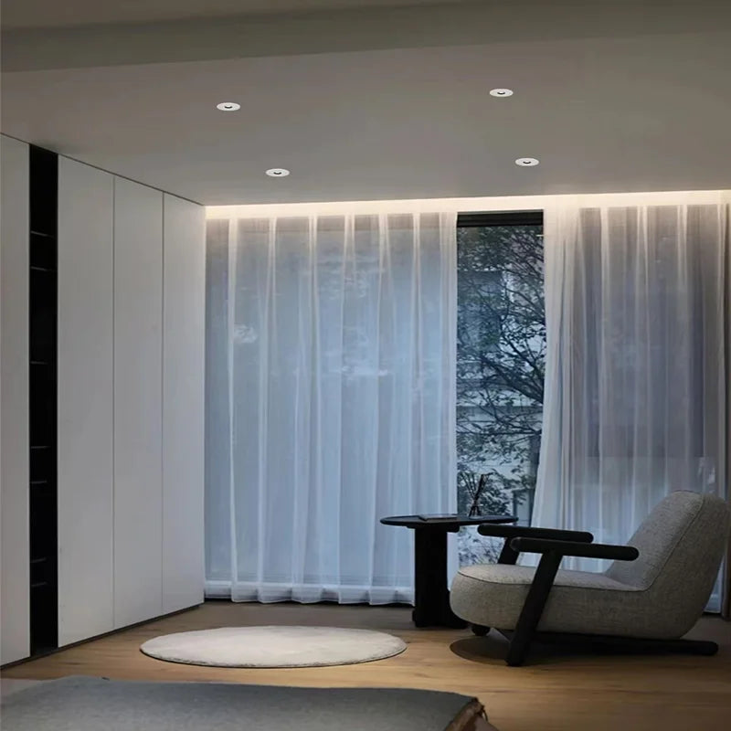 Embedded LED ultra-small spotlight, living room, corridor, wine cabinet, ambient lighting, 3°, 5°, 8°, 10°, 15° museum lighting