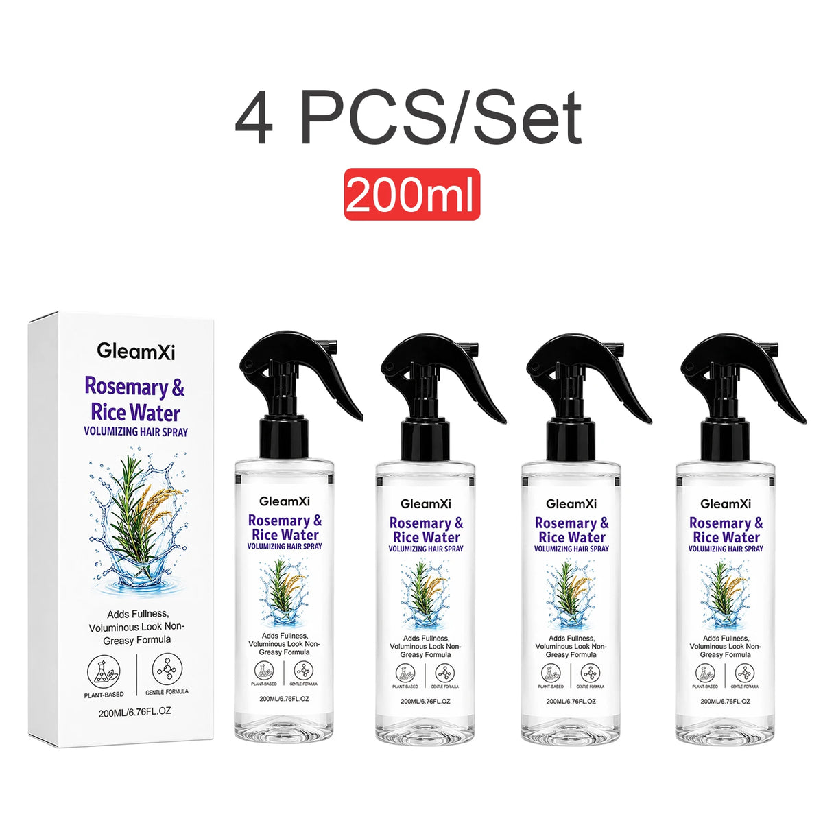 Rosemary Rice Water Volumizing Hair Spray Non Greasy Quick Absorption Smooth Nourish Flat Hair  Softer Smoother-Looking Hai