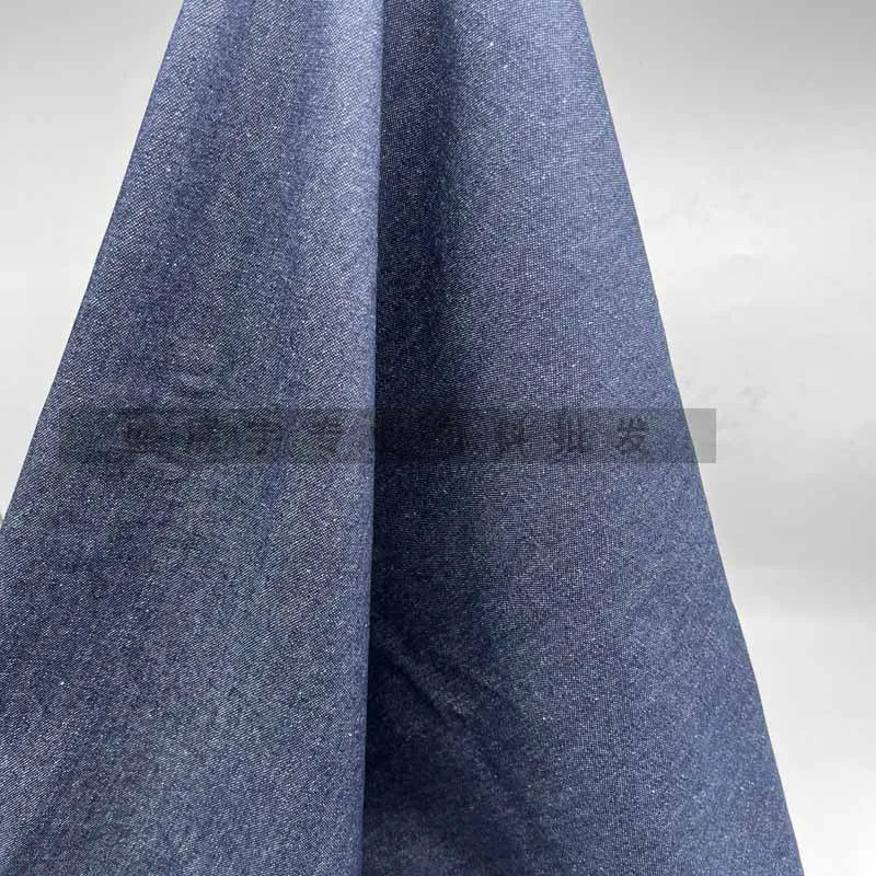 Thin Elastic Denim Fabric By The Meter for Clothing Shirts Jackets Pants Dresses Skirts Bags DIY Sewing Washed Cloth Soft Black