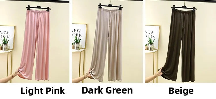 Modal Floor-Length Wide Leg Pants Loose Home Spwear  Color Versatile Casual Summer Thin Home Pants Women