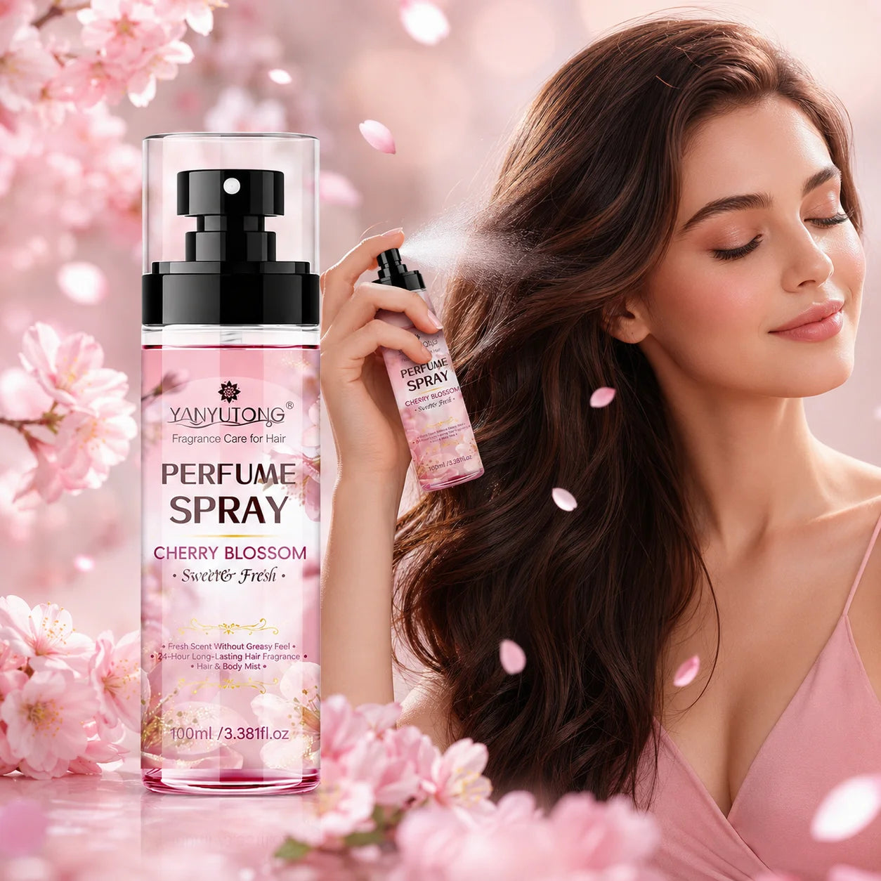 Four Scented Spray Options for Hair Care, Featuring Long-Lasting Fragrance, Moisturizing and Nourishing Properties, and a Silky,