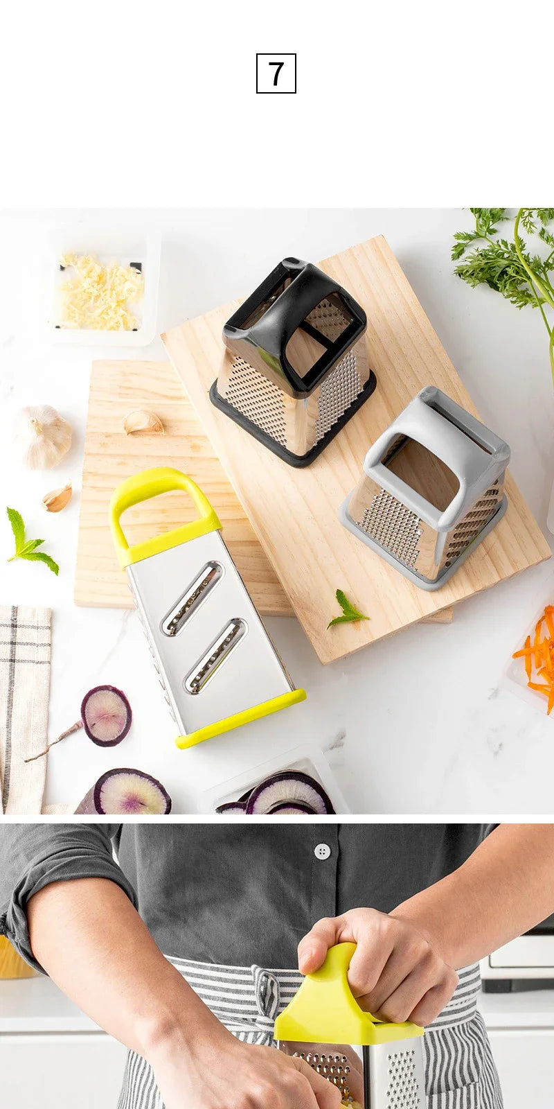 Multifunctional Vegetable Grater Chopper 4 Side Manual Stainless Steel Cheese Garlic Ginger Fruit Cutter Slicer Kitchen Gadgets