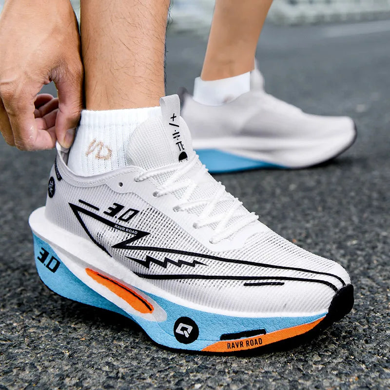 Men's Carbon Board Sneakers Anti-slip Cushioned Comfortable Racing Training Running Shoes Mesh Tennis Shoes Casual for Women - Beauty