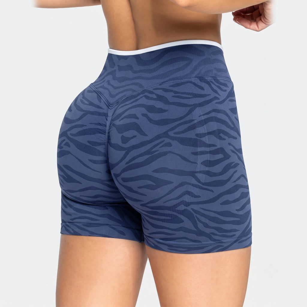 Leopard Zebra Print Women Sports Shorts High Waist Quick Dry Elastic Fitness Yoga Running Workout Ladies Athletic Casual Short P