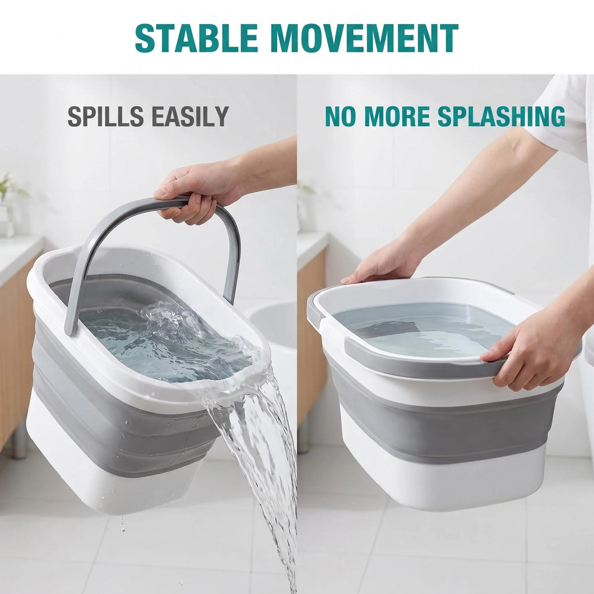 Foldable Mop Bucket Does Not Take Up Space, Water Storage Bucket, Mopping Bucket, Rectangular Large-Capacity Bucket, Thickened W
