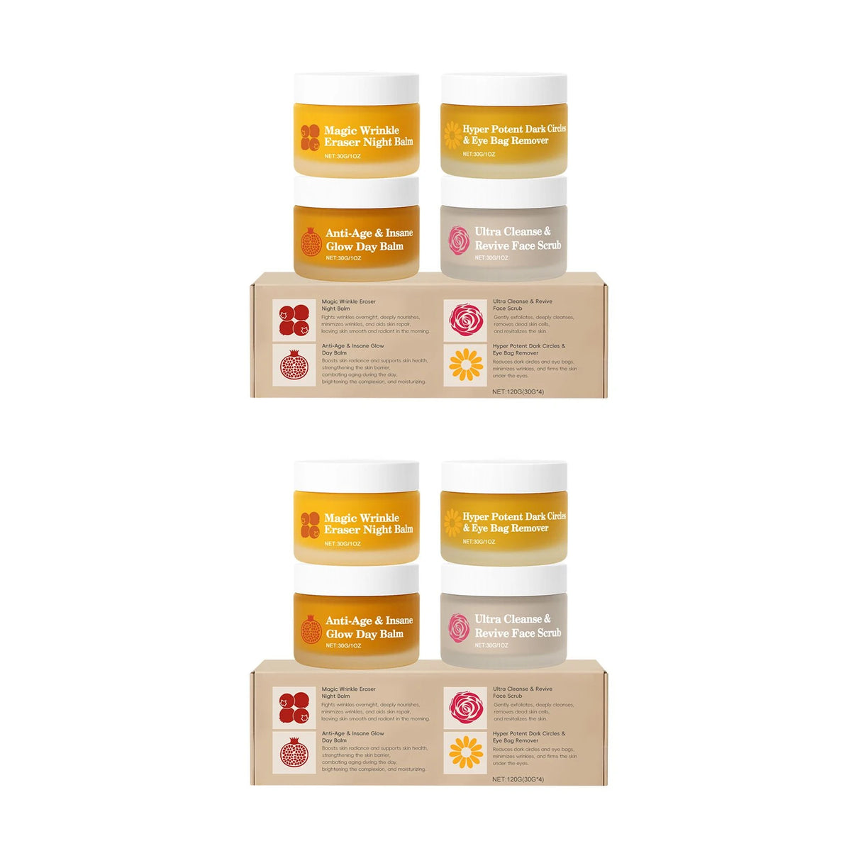 Multi Functional Skincare Set Night Lotion Repairs Daily Cream Nourish Clean Scrub Moisturize Eye Cream Skin Christmas Gift Set