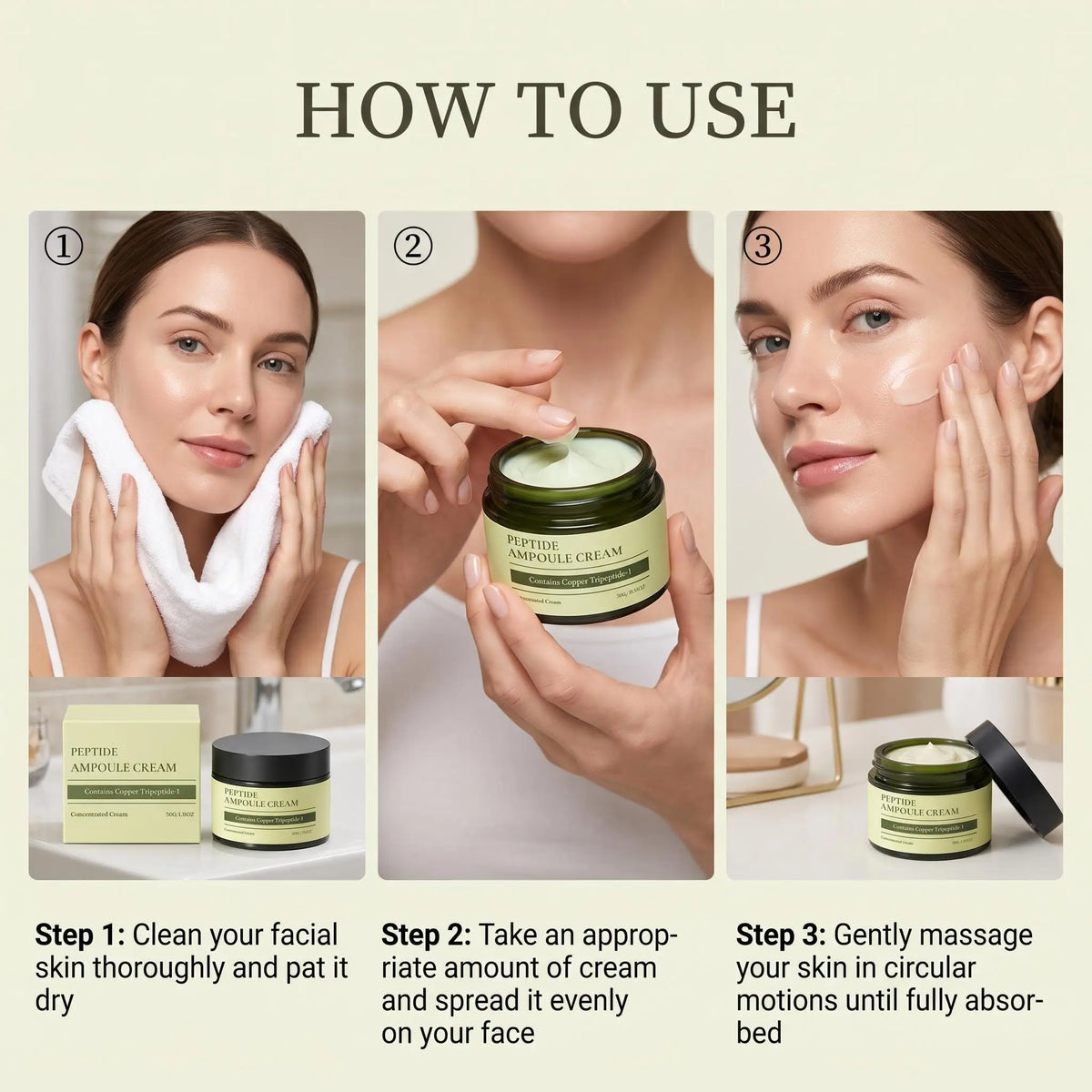 GHK-Cu Copper Peptide Cream Intense Hydration Firm Smooth Face Strengthen Skin Barrier Anti Aging Korean Skin Care Moisturizer