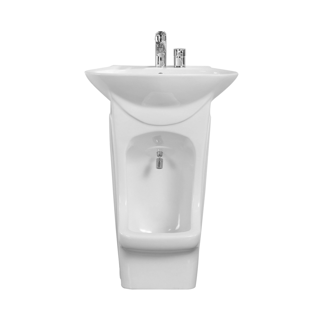 Modern Ceramic Pedestal Sink Wudu Basin Muslim Oval Wash Basin with Glossy Finish and Easy Clean Feature for Bathroom