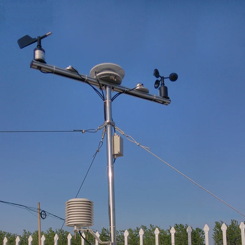 In stock New Professional Wind Solar Rain Gauge IoT Temperature Humidity Sensor PM2.5 PM10 Compact Integration Weather Station