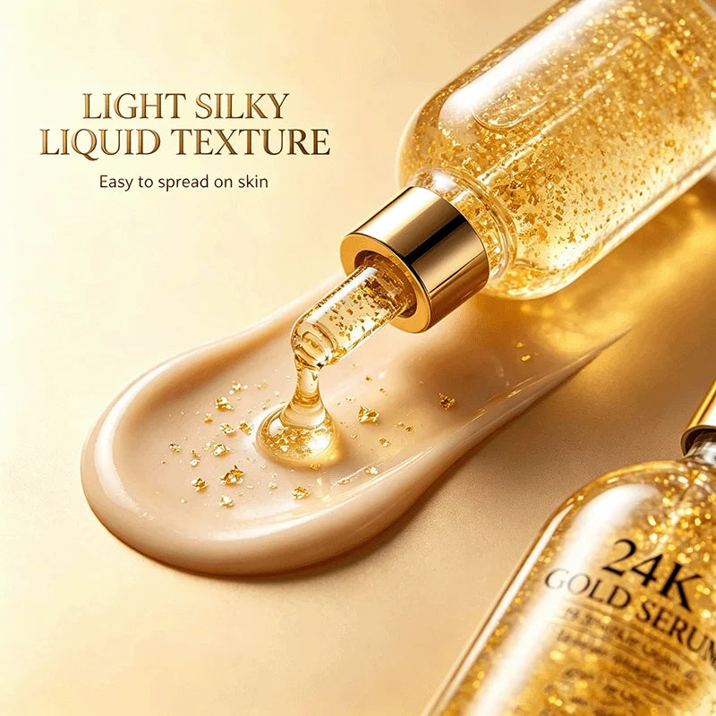 Face Serum Nicotinamide 30ml Hydrating Skin Care 24K Gold Smoothing Texture Daily Gentle Luminous Complexion Dewy Glow Nourish