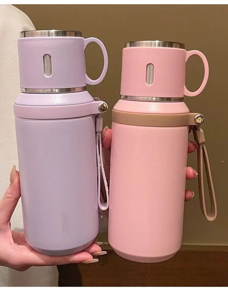 316 Stainless Steel 600ml Coffee Cup Travel Thermal Mug Leak-Proof Thermos Bottle Tea Coffee Mug Office Business Style Thermos L