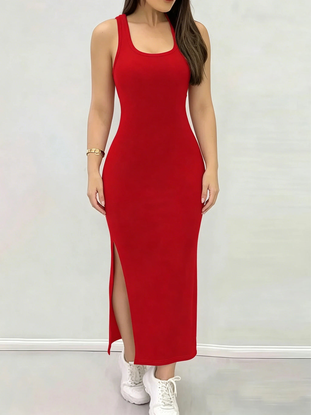 Women's Summer Solid Color Backless Cross-Strap Sexy Dress