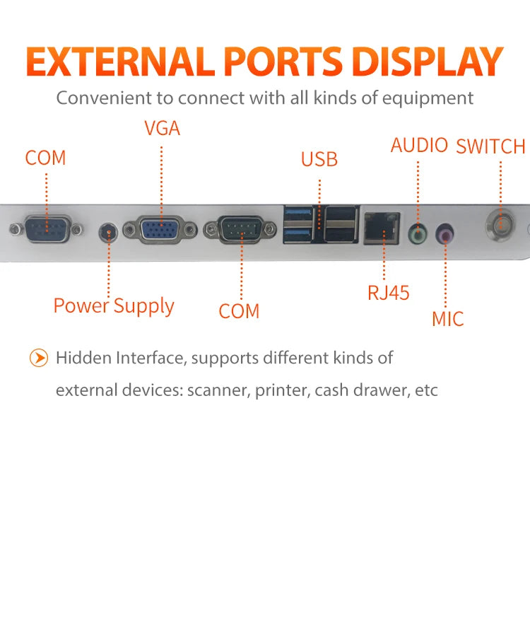 15.6 Inch   Touch Screen POS System All-in-One Fruit Shop Store Hotel Market AI Recognition  Label Scale