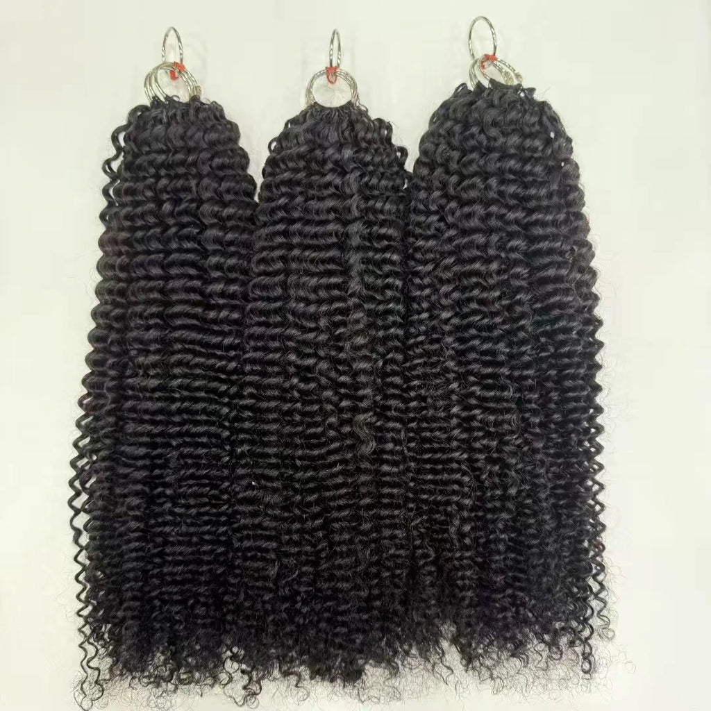 NABI Pre-Separated Crochet Human Hair Bundle Miracle Knots Braiding 14-18inch Water Wave Curly Human Hair for Women