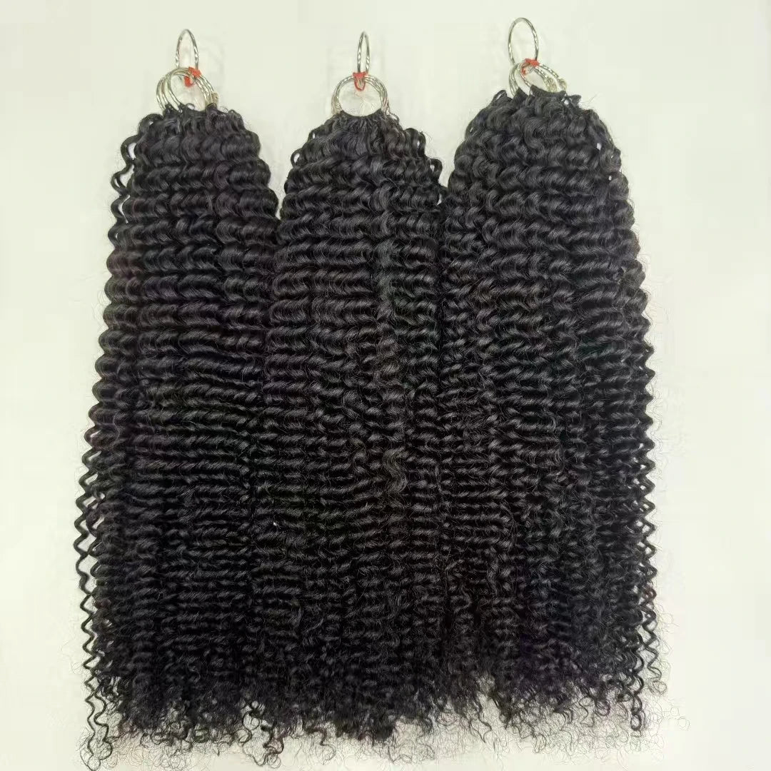 NABI Pre-Separated Crochet Human Hair Bundle Miracle Knots Braiding 14-18inch Water Wave Curly Human Hair for Women