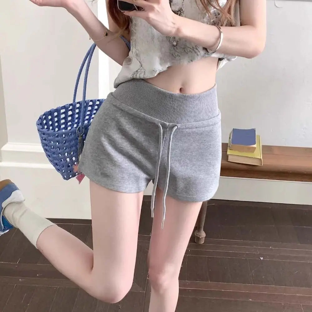 Drawstring High Waist Shorts Pajamas Pants Slim Fit Hot Woman Short Pants Trousers American Style Summer Casual Shorts