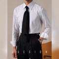 Anti-wrinkle Tianshan Cotton Italian Long Point Collar White Striped Shirt Men's Long Sleeve Casual Business Shirt