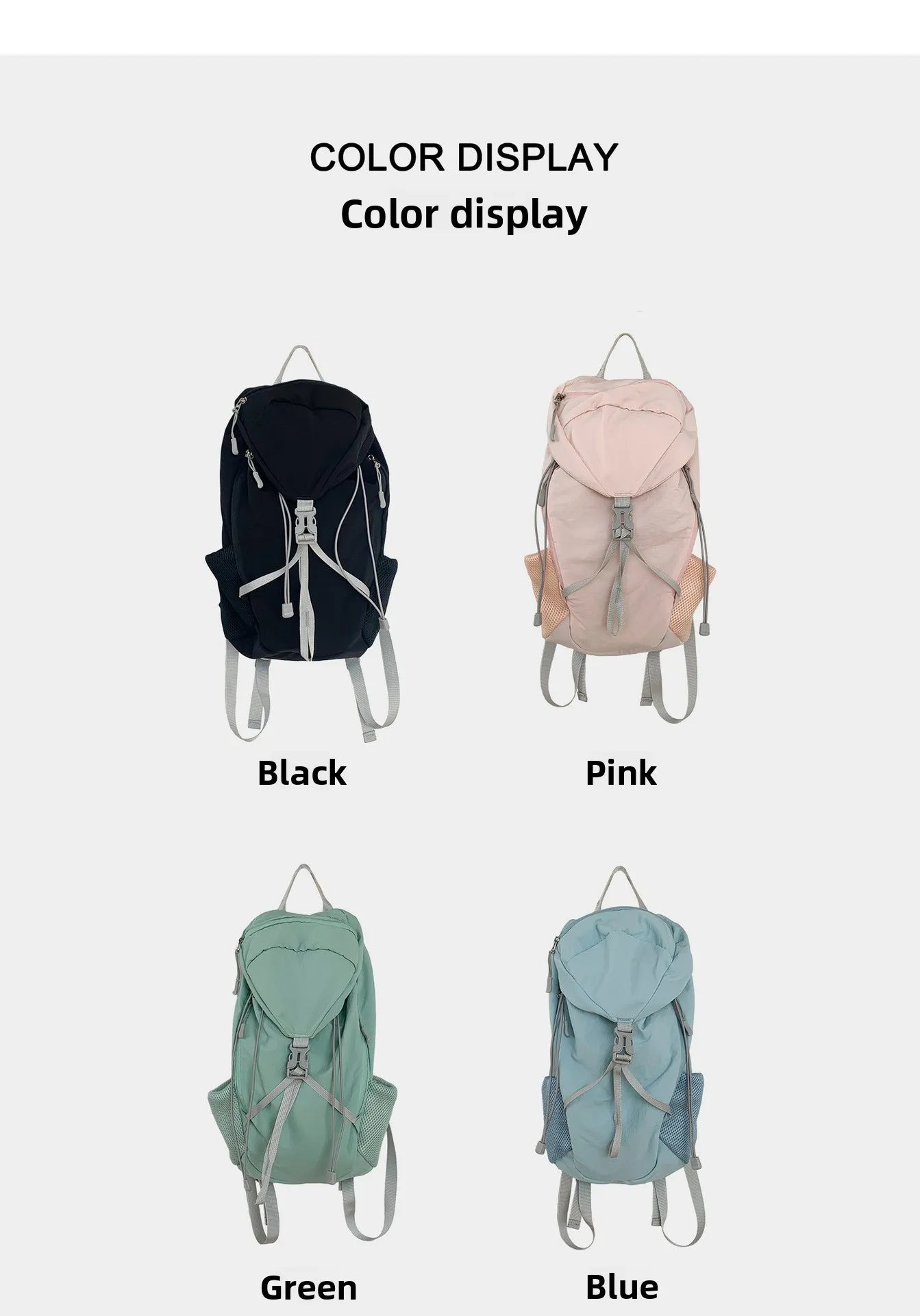 Women Outdoor Sports Backpack With Large Capacity Lightweight Nylon Backpack Suitable Casual Versatile Camping Travel Bag Unisex