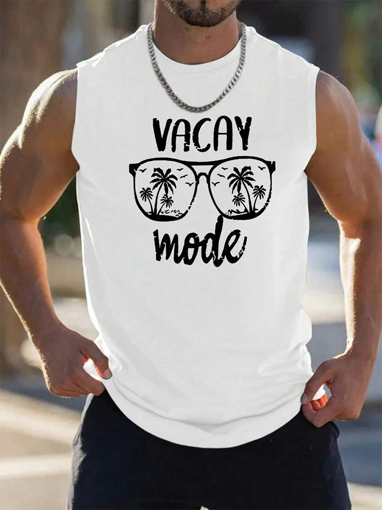 Summer Exercise Fitness Men's Tank Top Daily Street Men's Fashion Tank Top Outdoor Sports Loose Comfortable Men's Sleeveless Tee