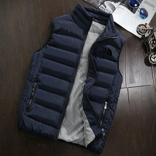 Autumn and winter zippered sleeveless jacket, warm vest coat, fashionable and versatile men's golf clothing