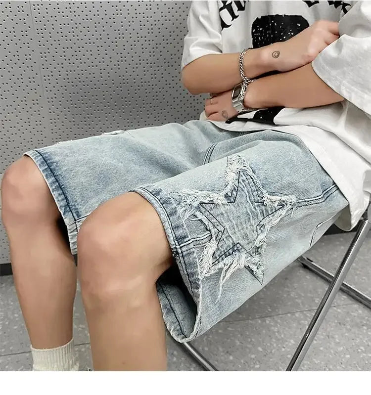 Denim Shorts Men's Summer Thin Wash Retro Yellow Mud Pants American High Street Casual Five-point Pants