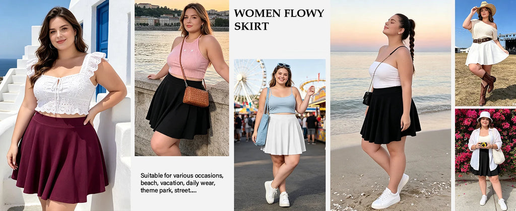 Plus Skort Womens Tennis Skirt Pleated Athletic Skirts with Pockets Shorts High Waisted Golf Skort for Workout Pickleball