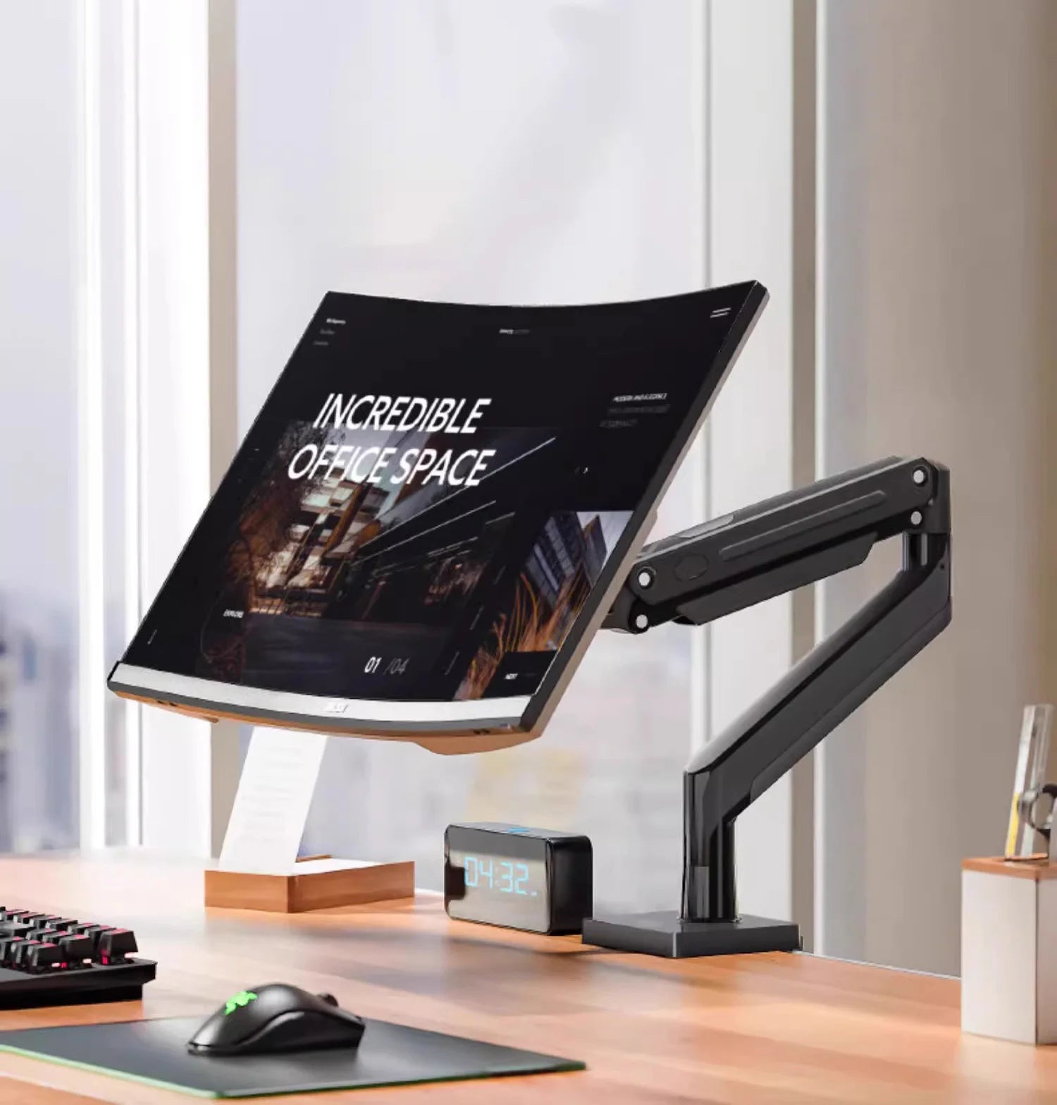 NB G40 G42 G45 Gas Spring Arm 22'-40' Screen Desktop Monitor Holder 360 Rotate 3-15kg 3-12KG Arc Screen/Ultra Wide Flat Screen