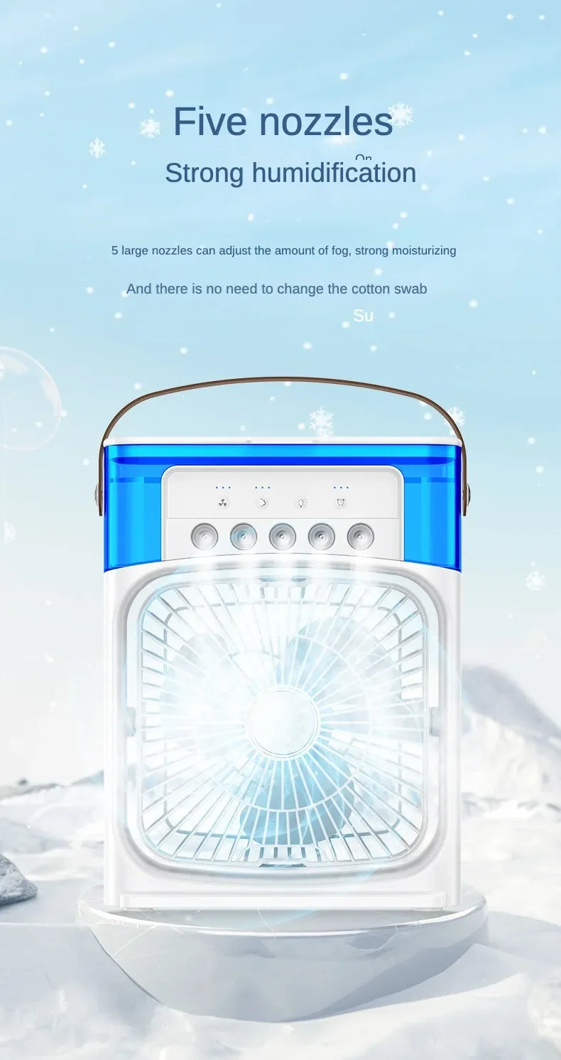 Portable Humidifier Fan AIr Conditioner Household Small Air Cooler Hydrocooling Portable Air Adjustment For Office 3 Speed Fan