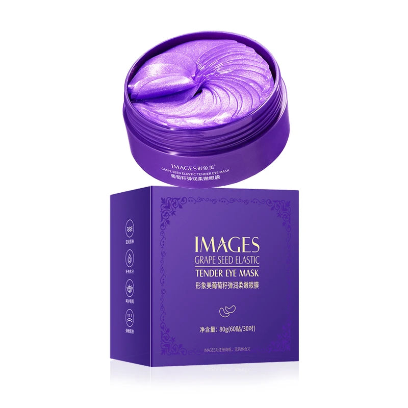IMAGES Grape Moisturizing Collagen Eye Mask Anti Dark Circles Eye Bags Anti-aging Eyes Masks Beauty Skin Care Eye Patches 60Pcs