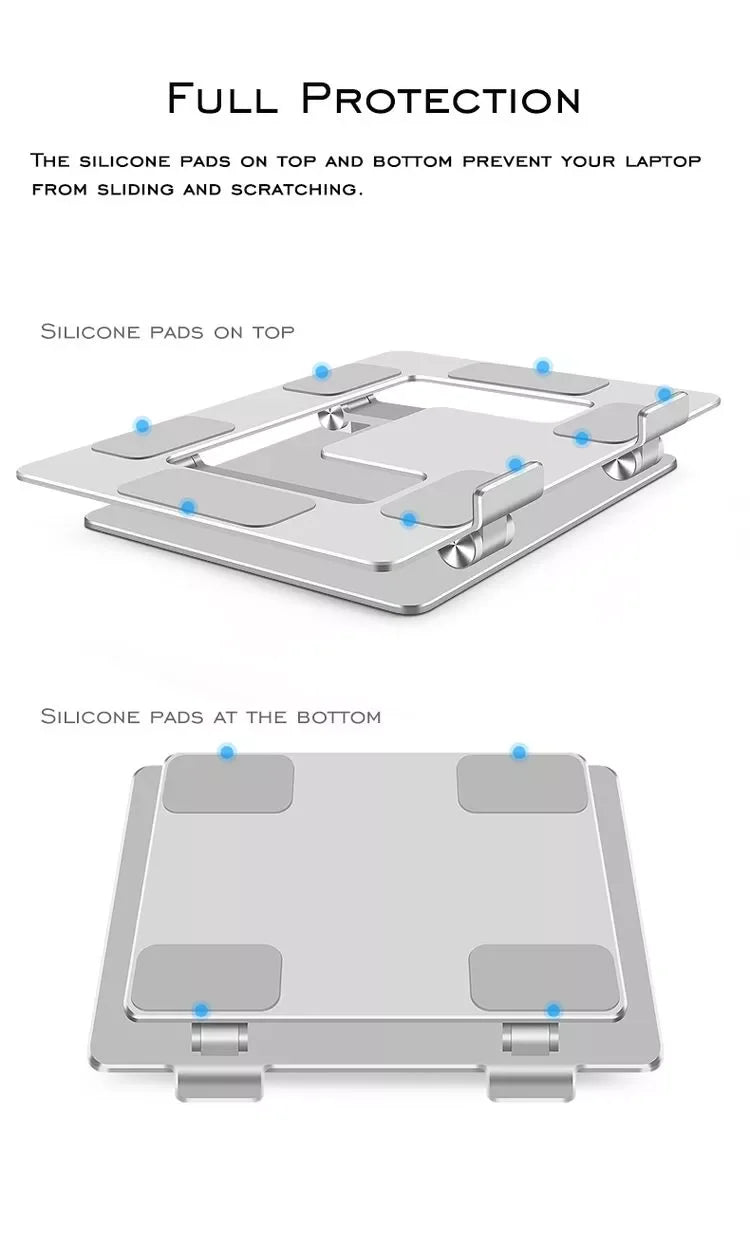 Height Adjustable Laptop Stand Compatible with MacBook Pro/Air 7-17.3 Inch Laptop Aluminum Laptop Stand Foldable dj Laptop Stand